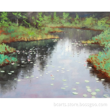 BC16-0129 Most Popular Multiple choice beautiful water lily oil painting Wall Art